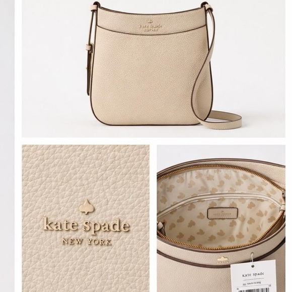 kate spade Handbags - Kate Spade Pebbled Leather Crossbody Bag Cream Beige Gold Hardware NWT Handbag